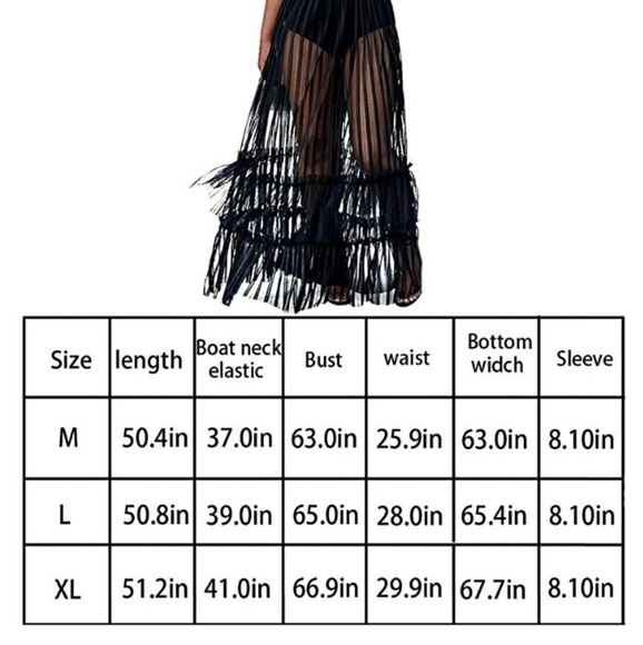 🆕⭐Black sheer mesh ruffle maxi dress - Picture 6 of 6
